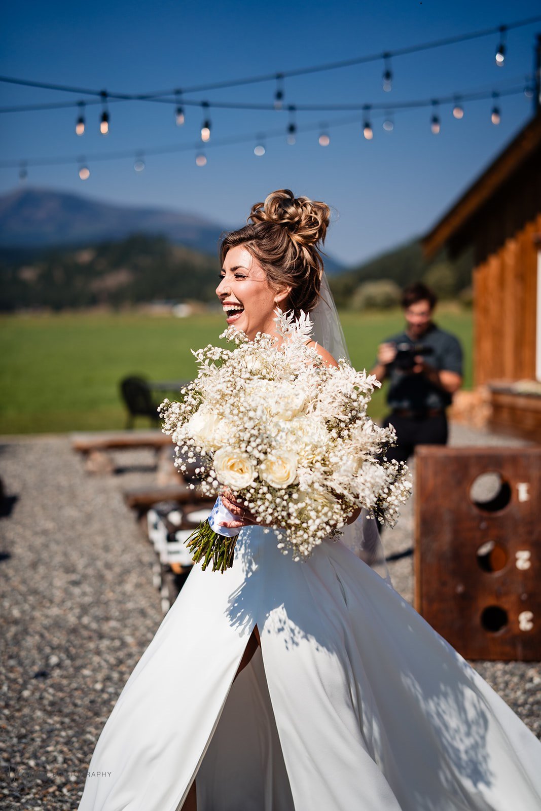Jessica & Jared babies breath bridal bouquet