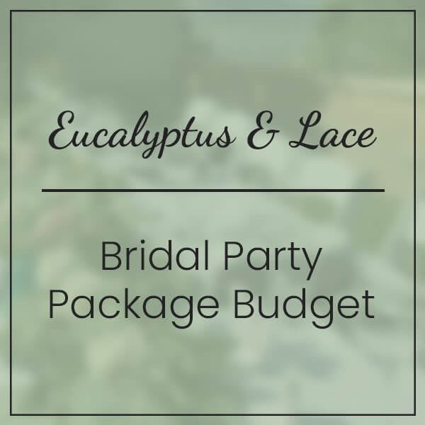 eucalyptus lace bridal party package budget