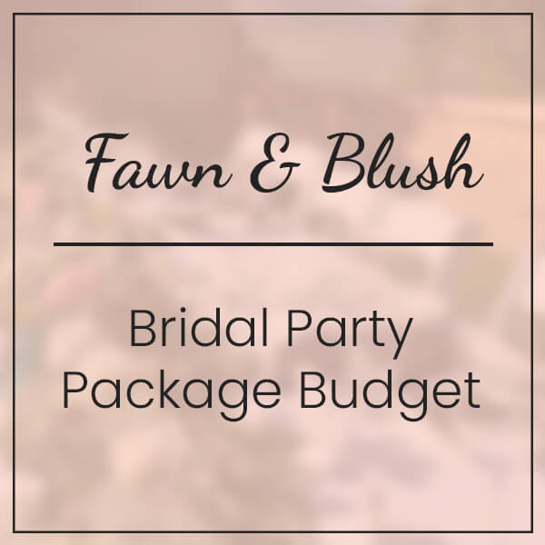fawn blush bridal party package budget