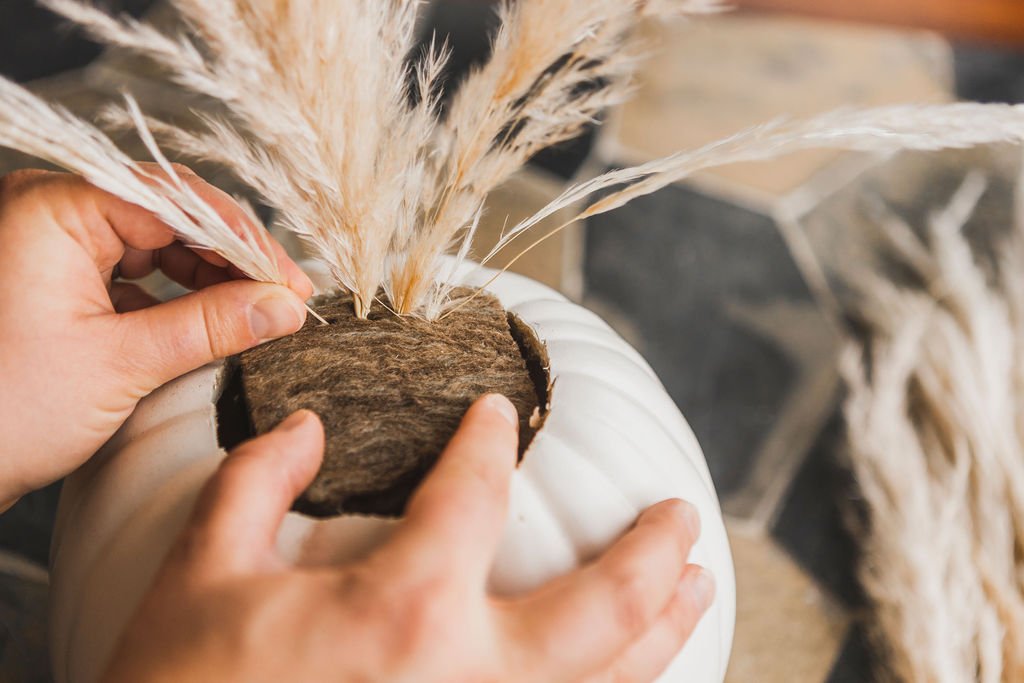 How To Make A Pumpkin Centerpiece With Dried Flowers