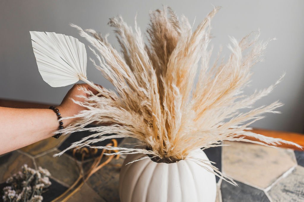 How To Make A Pumpkin Centerpiece With Dried Flowers