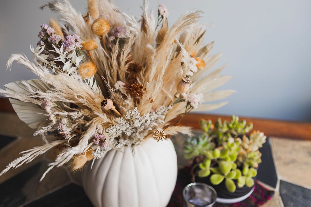 How To Make A Pumpkin Centerpiece With Dried Flowers