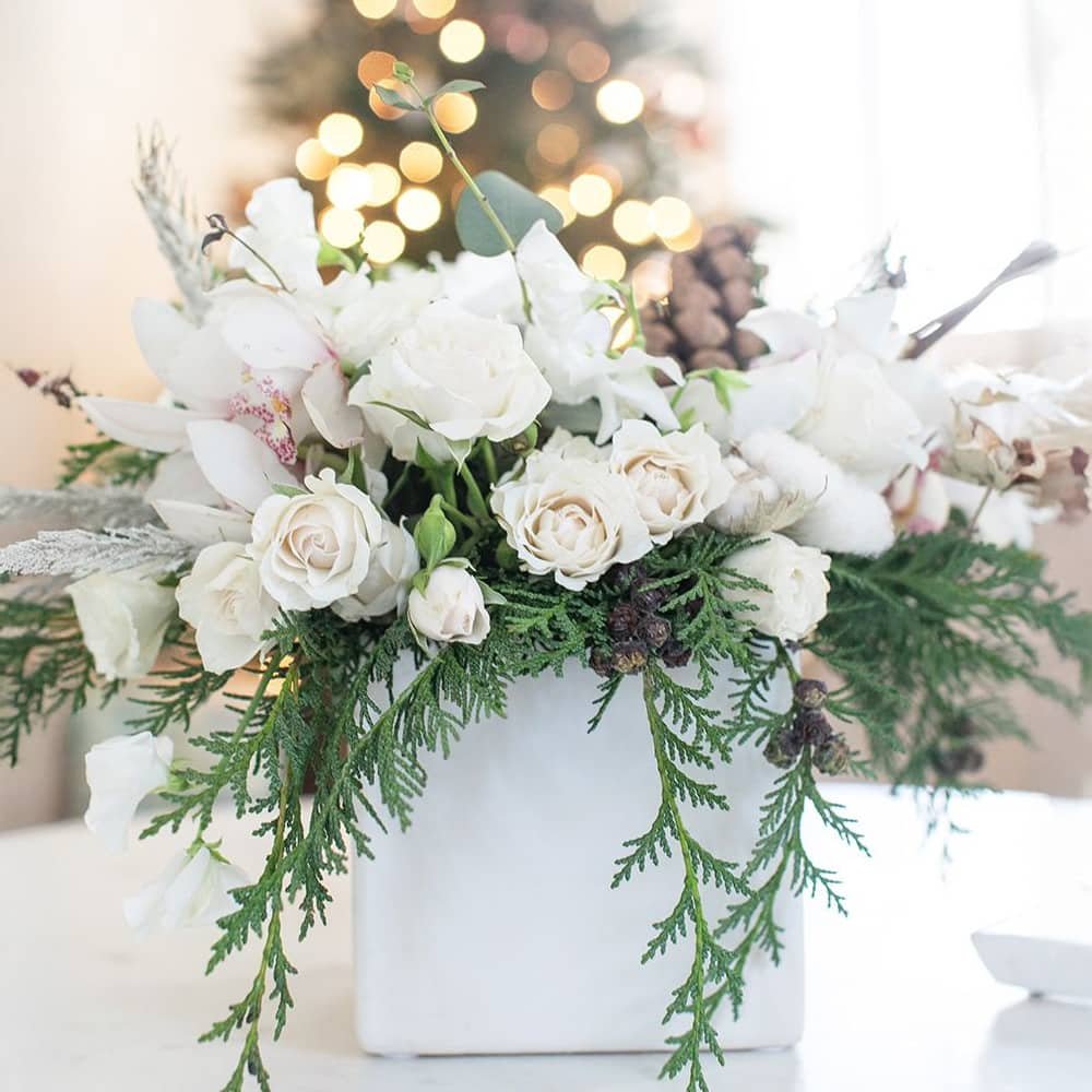white winter floral arrangement white winter floral arrangement